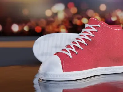 Sneakers high top sneaker on table 3D model