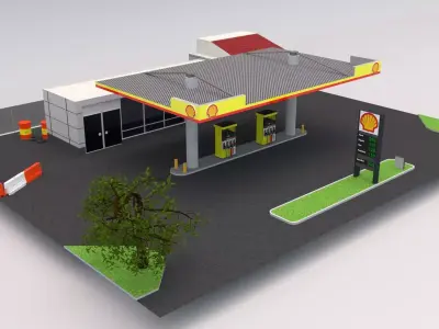 Shell Gas Station 3D model
