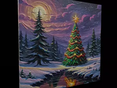 Christmas Tree Painting Four Low-poly 3D model