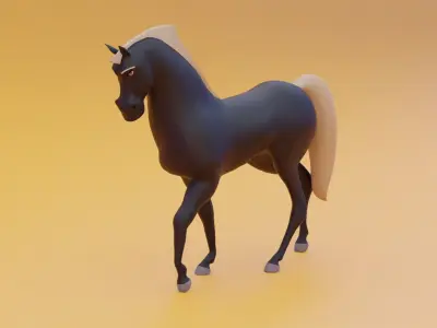 Horse character  Low-poly 3D model