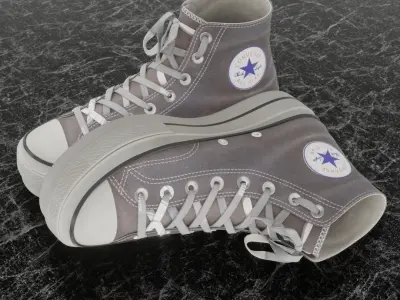 CONVERSE ALL STAR 3D SHOES - GRAY Low-poly 3D model
