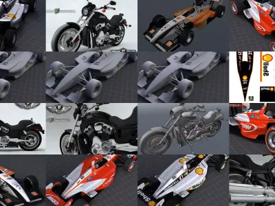 Vehicles Collection race car 3D Model Pack