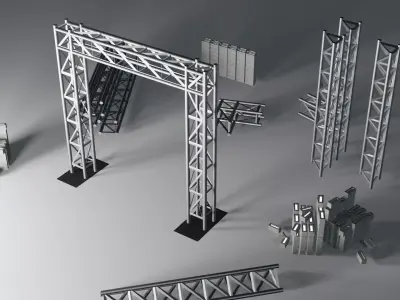 Truss System Low-poly 3D model