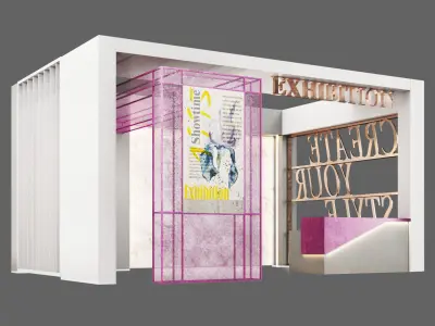 Booth02- exhibition N2 Low-poly 3D model