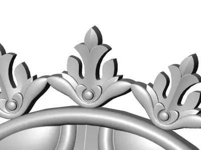 Faceted floral leaf halo rosette carving molding relief onlay 3D print model