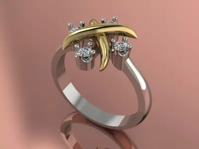 Tiffany Ring Brand Jewelry Gold 3D print model
