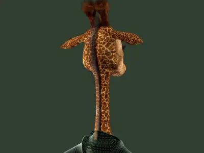  Cartoon Giraffe NoRig 3D model
