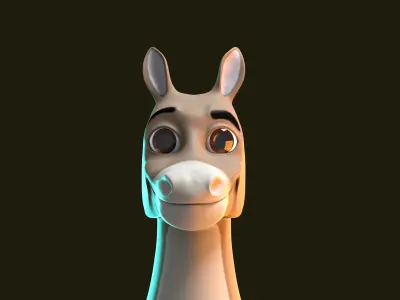 Stylized Male Donkey Rigged Low-poly 3D model