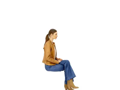 Sitting Casually Dressed Woman - CWom0326-HD2-O03P01-S Low-poly 3D model