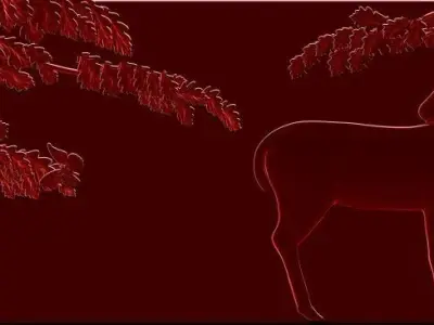 Deer 3D Bas Relief STL Model CNC Wood Carving  Engraving Fil 3D print model
