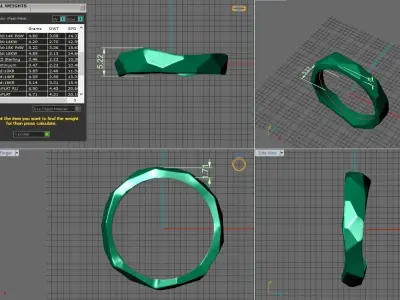 geometric gold ring 3D print model