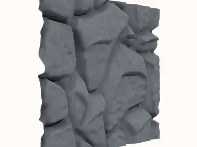 River Rock Retaining Wall Section 3D model