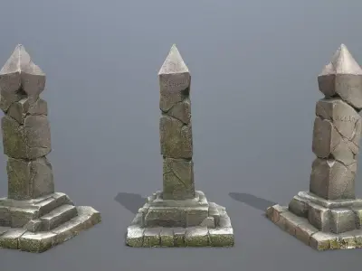 pillar Low-poly 3D model purchase