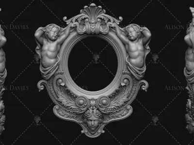 18th Century CHERUB WINDOW FRAME MIRROR 3D print model 3D print model