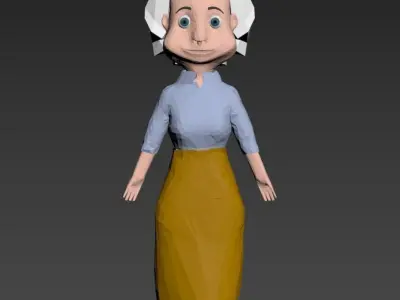 bun cartoon Low-poly 3D model