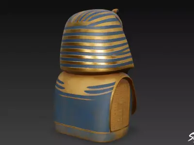 Pharaoh Mask of Tutankhamun Low-poly 3D model