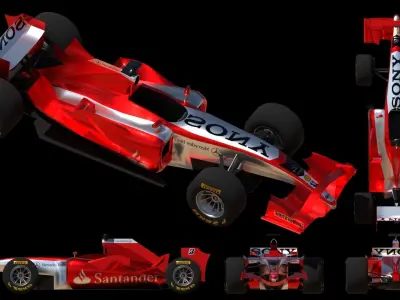 Formula 1 racing car Low-poly 3D model
