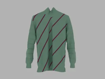 Sweater with stripes Low-poly 3D model