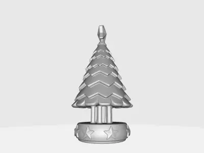 Christmas Tree Ornament with Star Topper Holiday Decoration 3D print model