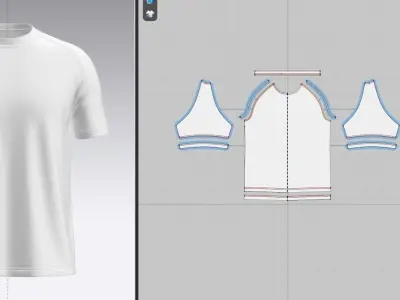 Mens Reglan Half Slv T-Shirt  3D model