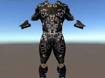 Scifi Suit - 3D Asset Game Model PBR - 3D model Free low-poly 3D model