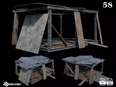 Medieval Houses 58- 4K Textures Game Ready Low-poly 3D model