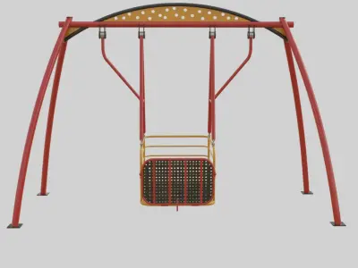 Playground Handicapped Chair Swing - 01 Low-poly 3D model