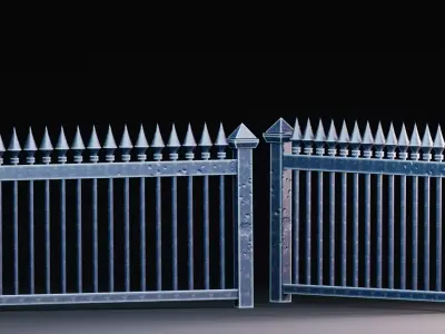Stylized Halloween Props - Haunted Fence Low-poly 3D model