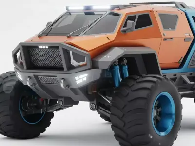 Futuristic Off-Road Vehicle Low-poly 3D model