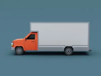 Stylized Moving truck  Low-poly 3D model