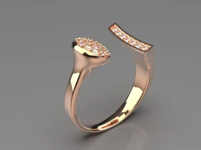 luxury diamond ring jr00056 3D print model