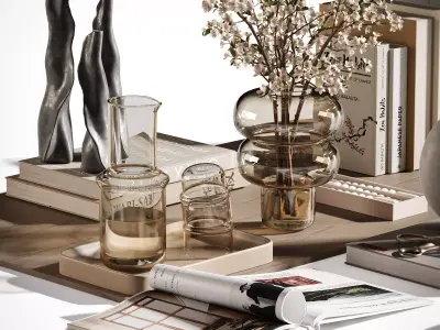 Blossom Harmony Decorative Tabletop Scene 3D model