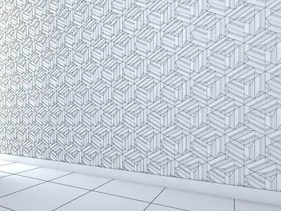3d wall panel Low-poly 3D model 14