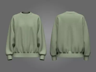 Women Sweatshirt 3D model 3D model