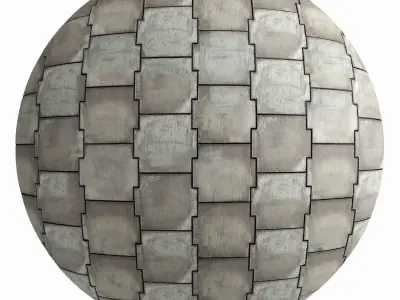 Tile Materials 29- Concrete Plates Pbr 4k Sbsar 3D model
