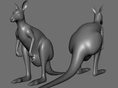 Kangaroo Female BaseMesh Low-poly 3D model