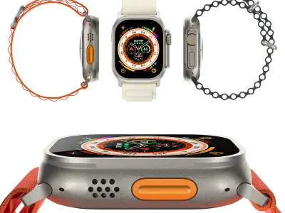 Apple Watch Ultra With Ocean Band and Alpine Loop 3D model