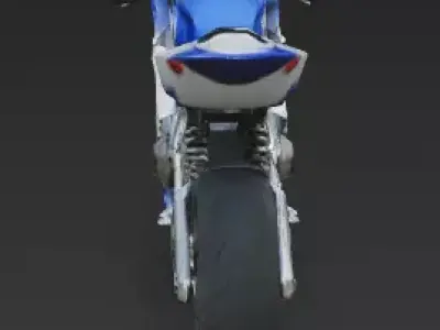Modern Blue and White Racing Superbike 3D Model Low-poly 3D model