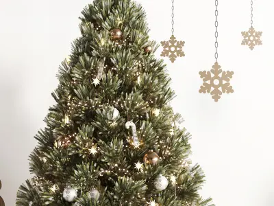 Christmas Tree and Decoration Set 011 3D model