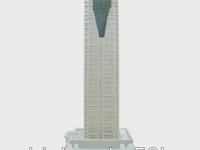 Futuristic Skyscraper Architectural Model Low-poly 3D model purchase