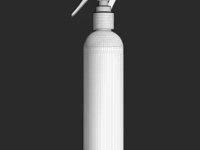 Black Spray Bottle with Label 3D model