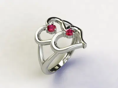 Heart Ring 10 3D print model