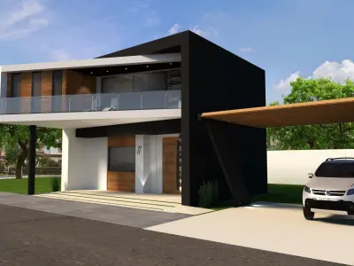 modern house K120 Low-poly 3D model