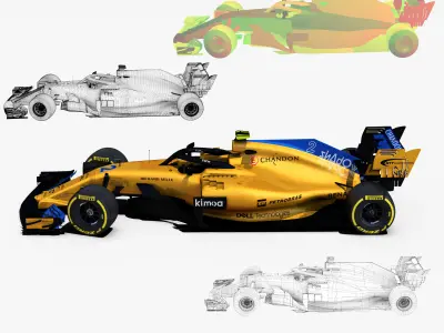 McLaren MCL33 car Low-poly 3D model