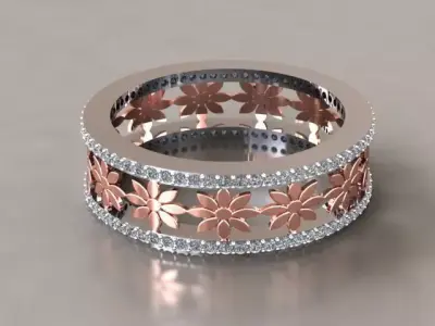 flower eternity ring 3D model