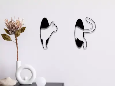 Cat Wall Art 3D print model order