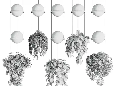 Vibia palma pot light pendant - plant light hanging 16 Low-poly 3D model