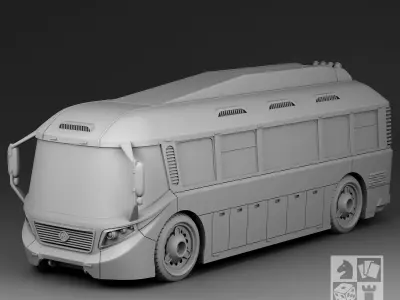 Futuristic bus 1 3D print model