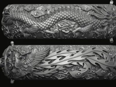 Dragon and phoenix bangles 3D print model