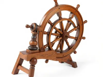 Vintage Spinning Wheel D Model Pack Low-poly 3D model